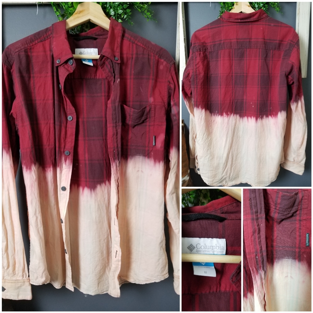 Hand-bleached Women's fit plaid button down